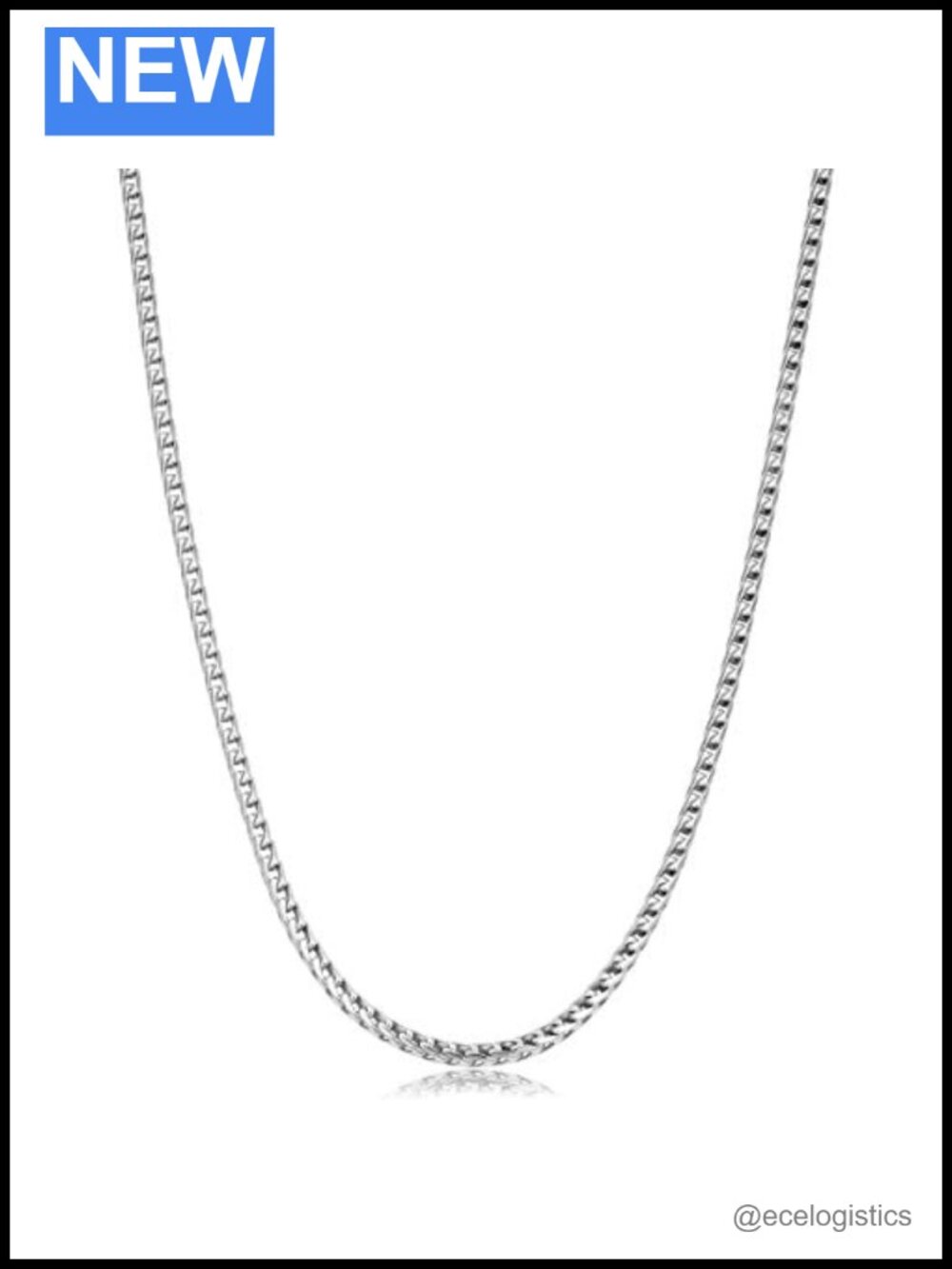 Sterling Silver Franco Chain Necklace, Rhodium Plated, 20"